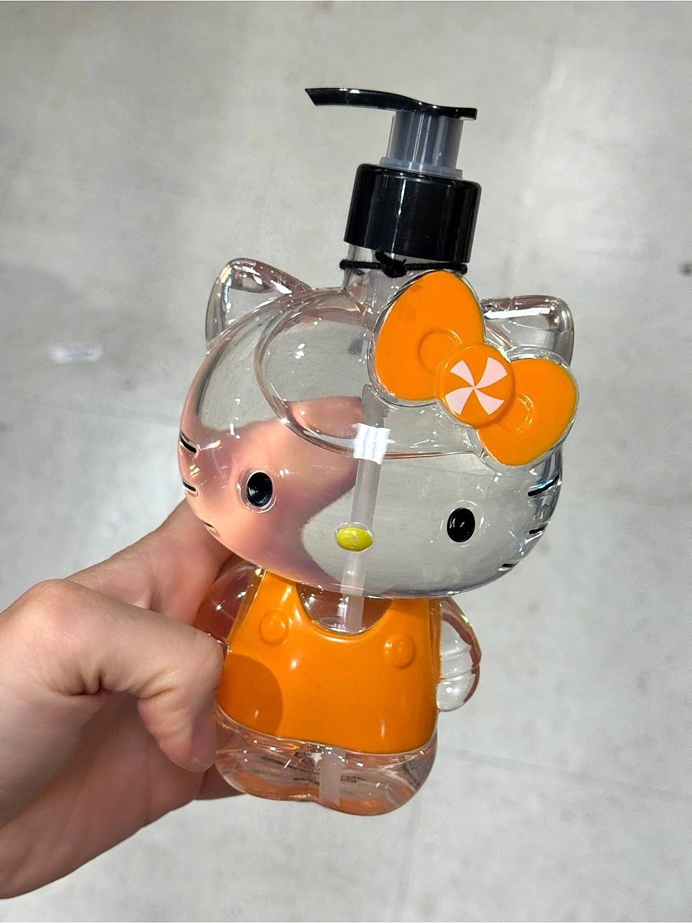 Hello kitty Pump Soap Dispenser in Orange & Clear NWT